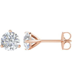 66233 14K Rose Set Round Natural Diamond Pair 5.75Mm 1 12 Ctw Si2-Si3, G-H Friction Friction Backs Included 3-Prong Polished 1 12 Ctw Natural Diamond Stud Earrings