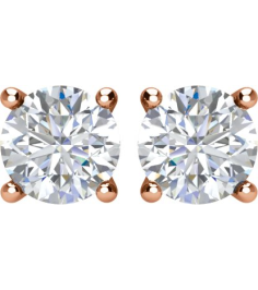 1874 14K Rose Set Round Natural Diamond Pair 3.4Mm 13 Ctw I2, G-H Friction Friction Backs Included 4-Prong Polished 13 Ctw Natural Diamond Stud Earrings