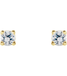 1874 14K Yellow Set Round Natural Diamond Pair 5Mm 1 Ctw I1, G-H Friction Friction Backs Included 4-Prong Polished 1 Ctw Natural Diamond Stud Earrings