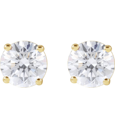 1874 14K Yellow Set Round Natural Diamond Pair 5.75Mm 1 12 Ctw I1, G-H Friction Friction Backs Included 4-Prong Polished 1 12 Ctw Natural Diamond Stud Earrings