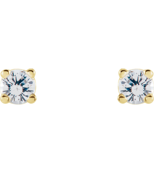 1874 14K Yellow Set Round Natural Diamond Pair 5Mm 1 Ctw I2, G-H Friction Friction Backs Included 4-Prong Polished 1 Ctw Natural Diamond Stud Earrings