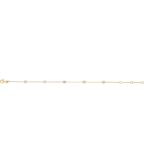 653469B Bracelet Set 14K Yellow Round Natural Diamond 2.3Mm 14 Ctw I1, G-I 5 12-7 In Polished 14 Ctw Natural Diamond 5-Station Bracelet
