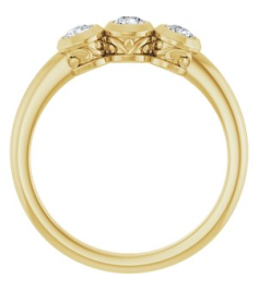 71996 Ring Set 14K Yellow Natural Diamond Round 3 Mm Polished 13 Ctw Natural Diamond 3-Stone Ring