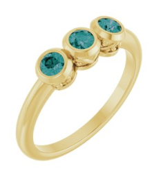71996 Ring Set 14K Yellow Natural Alexandrite Round 3 Mm Polished Natural Alexandrite 3-Stone Ring