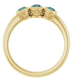 71996 Ring Set 14K Yellow Natural Alexandrite Round 3 Mm Polished Natural Alexandrite 3-Stone Ring