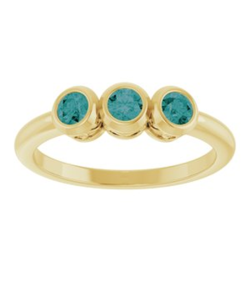 71996 Ring Set 14K Yellow Natural Alexandrite Round 3 Mm Polished Natural Alexandrite 3-Stone Ring