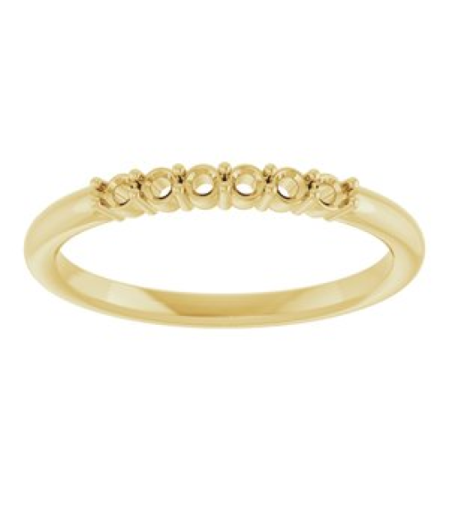 123288 Ring Set 14K Yellow Natural Emerald Round 1.75 Mm Polished Natural Emerald Stackable Ring