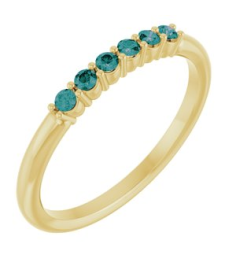 123288 Ring Set 14K Yellow Natural Alexandrite Round 1.75 Mm Polished Natural Alexandrite Stackable Ring