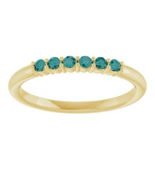 123288 Ring Set 14K Yellow Natural Alexandrite Round 1.75 Mm Polished Natural Alexandrite Stackable Ring
