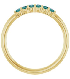123288 Ring Set 14K Yellow Natural Alexandrite Round 1.75 Mm Polished Natural Alexandrite Stackable Ring