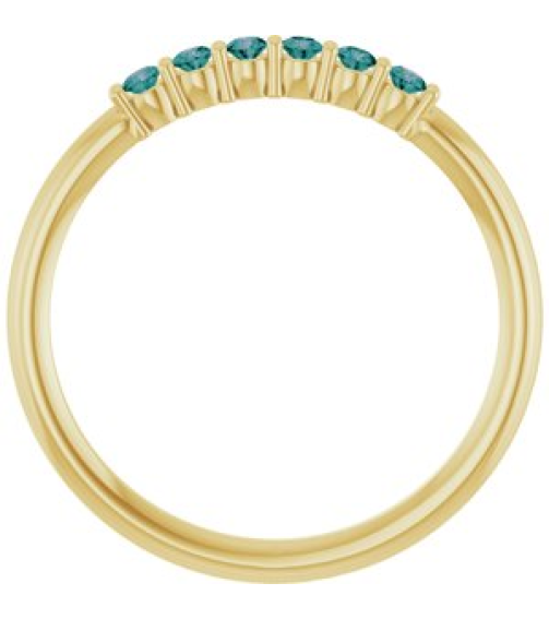 123288 Ring Set 14K Yellow Natural Alexandrite Round 1.75 Mm Polished Natural Alexandrite Stackable Ring