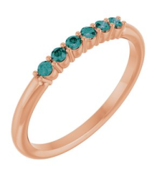123288 Ring Set 14K Rose Natural Alexandrite Round 1.75 Mm Polished Natural Alexandrite Stackable Ring