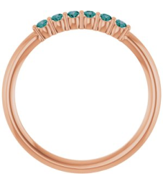 123288 Ring Set 14K Rose Natural Alexandrite Round 1.75 Mm Polished Natural Alexandrite Stackable Ring