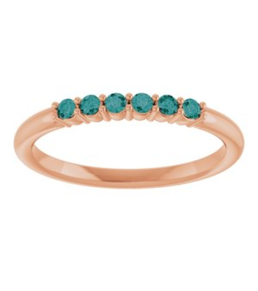 123288 Ring Set 14K Rose Natural Alexandrite Round 1.75 Mm Polished Natural Alexandrite Stackable Ring