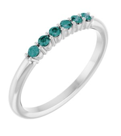 123288 Ring Set Platinum Natural Alexandrite Round 1.75 Mm Polished Natural Alexandrite Stackable Ring