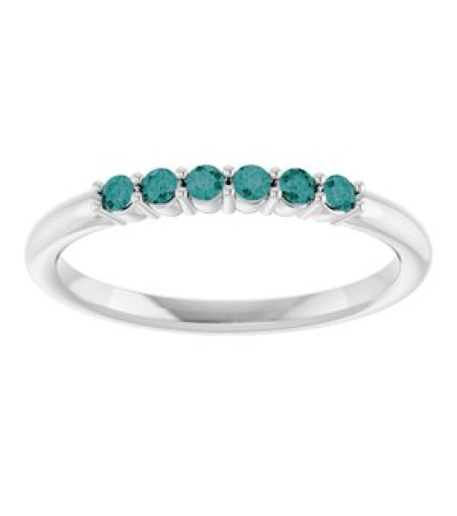 123288 Ring Set Platinum Natural Alexandrite Round 1.75 Mm Polished Natural Alexandrite Stackable Ring