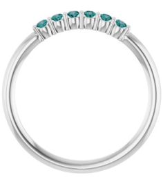 123288 Ring Set Platinum Natural Alexandrite Round 1.75 Mm Polished Natural Alexandrite Stackable Ring