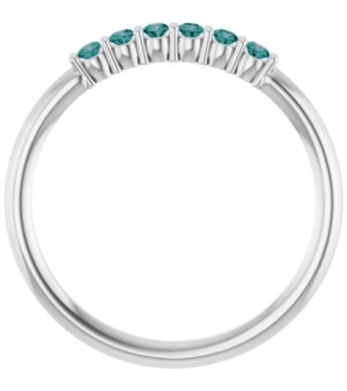 123288 Ring Set Platinum Natural Alexandrite Round 1.75 Mm Polished Natural Alexandrite Stackable Ring