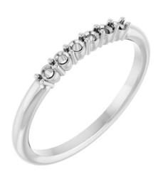 123288 Ring Set Platinum Natural Citrine Round 1.75 Mm Polished Natural Citrine Stackable Ring