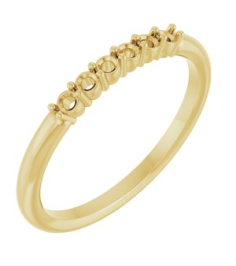 123288 Ring Set 14K Yellow Natural Pink Tourmaline Round 1.75 Mm Polished Natural Pink Tourmaline Stackable Ring