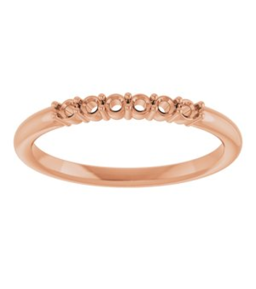 123288 Ring Set 14K Rose Natural Pink Tourmaline Round 1.75 Mm Polished Natural Pink Tourmaline Stackable Ring