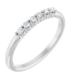 123288 Ring Set Sterling Silver Natural Diamond Round 1.75 Mm Polished 18 Ctw Natural Diamond Stackable Ring