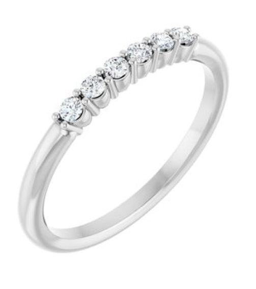 123288 Ring Set Sterling Silver Natural Diamond Round 1.75 Mm Polished 18 Ctw Natural Diamond Stackable Ring