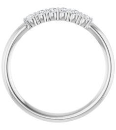 123288 Ring Set Sterling Silver Natural Diamond Round 1.75 Mm Polished 18 Ctw Natural Diamond Stackable Ring