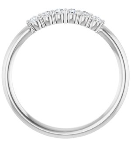 123288 Ring Set Sterling Silver Natural Diamond Round 1.75 Mm Polished 18 Ctw Natural Diamond Stackable Ring