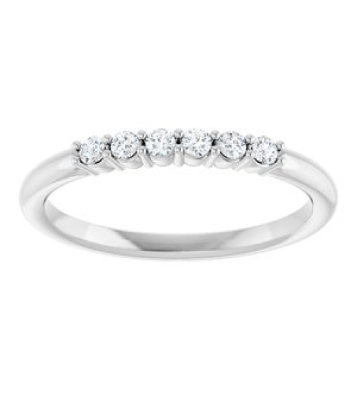 123288 Ring Set Sterling Silver Natural Diamond Round 1.75 Mm Polished 18 Ctw Natural Diamond Stackable Ring