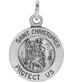 R5024 Pendant Sterling Silver 8 Mm Polished St. Christopher Medal