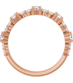 72051 Ring Set 14K Rose Natural Diamond Round 2.5 Mm Natural Diamond Polished 12 Ctw Natural Diamond Stackable Ring