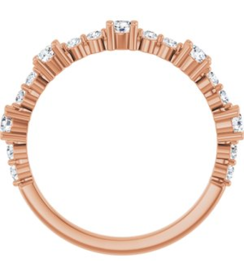 72051 Ring Set 14K Rose Natural Diamond Round 2.5 Mm Natural Diamond Polished 12 Ctw Natural Diamond Stackable Ring