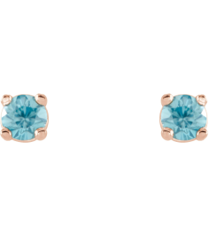1874 14K Rose Set Round Natural Blue Zircon Pair 2.5 Mm Friction Friction Backs Included 4-Prong Polished Natural Blue Zircon Stud Earrings
