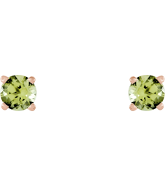 1874 14K Rose Set Round Natural Peridot Pair 4 Mm Friction Friction Backs Included 4-Prong Polished Natural Peridot Stud Earrings