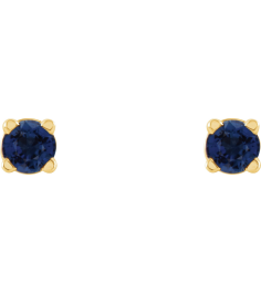 1874 14K Yellow Set Round Lab-Grown Blue Sapphire Pair 2.5 Mm Friction Friction Backs Included 4-Prong Polished Lab-Grown Blue Sapphire Stud Earrings