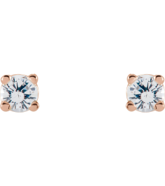 1874 14K Rose Set Round Natural White Sapphire Pair 2.5 Mm Friction Friction Backs Included 4-Prong Polished Natural White Sapphire Stud Earrings