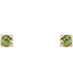 1874 14K Rose Set Round Natural Peridot Pair 2.5 Mm Friction Friction Backs Included 4-Prong Polished Natural Peridot Stud Earrings