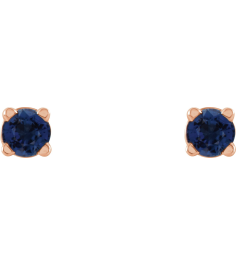 1874 14K Rose Set Round Lab-Grown Blue Sapphire Pair 2.5 Mm Friction Friction Backs Included 4-Prong Polished Lab-Grown Blue Sapphire Stud Earrings