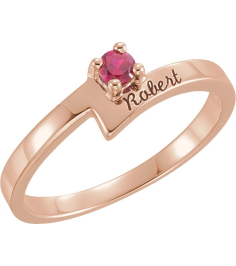 71092 Unset 10K Rose 1-Stone Round 3 Mm Polished Family Ring Mounting
