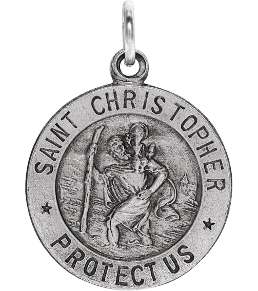 R5024 Pendant Sterling Silver 25 Mm Polished St. Christopher Medal