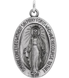 R5020 Pendant Sterling Silver 19 X 14 Mm Polished Miraculous Medal