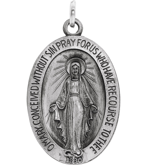 R5020 Pendant Sterling Silver 19 X 14 Mm Polished Miraculous Medal