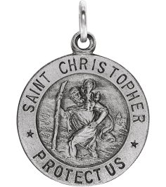 R5024 Pendant Sterling Silver 15 Mm Polished St. Christopher Medal