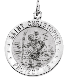 R5024 Pendant Sterling Silver 22 Mm Polished St. Christopher Medal