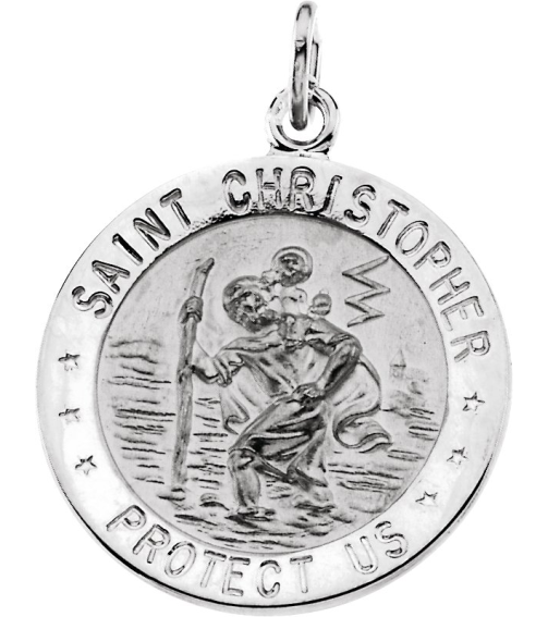 R5024 Pendant Sterling Silver 22 Mm Polished St. Christopher Medal