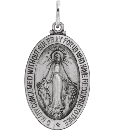 R5020 Pendant Sterling Silver 23 X 16 Mm Polished Miraculous Medal