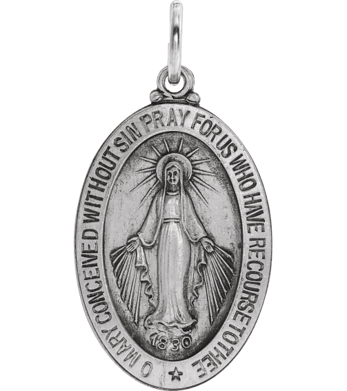R5020 Pendant Sterling Silver 23 X 16 Mm Polished Miraculous Medal