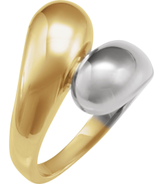50501 Ring 14K YellowWhite Polished Bypass Ring