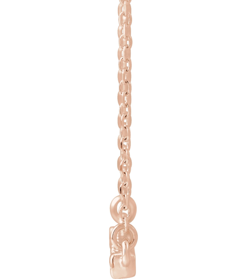 86969 Necklace Set 14K Rose Round Natural Diamond 1.7Mm 18 Ctw I1, G-H 16 In Polished French-Set Bar Necklace